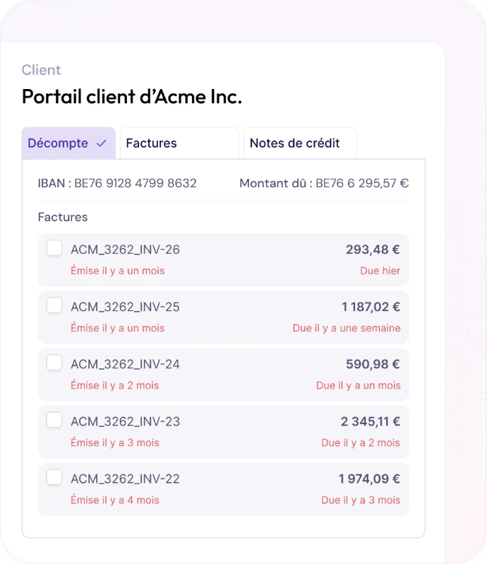 Historiques de créances et relances d'impayés