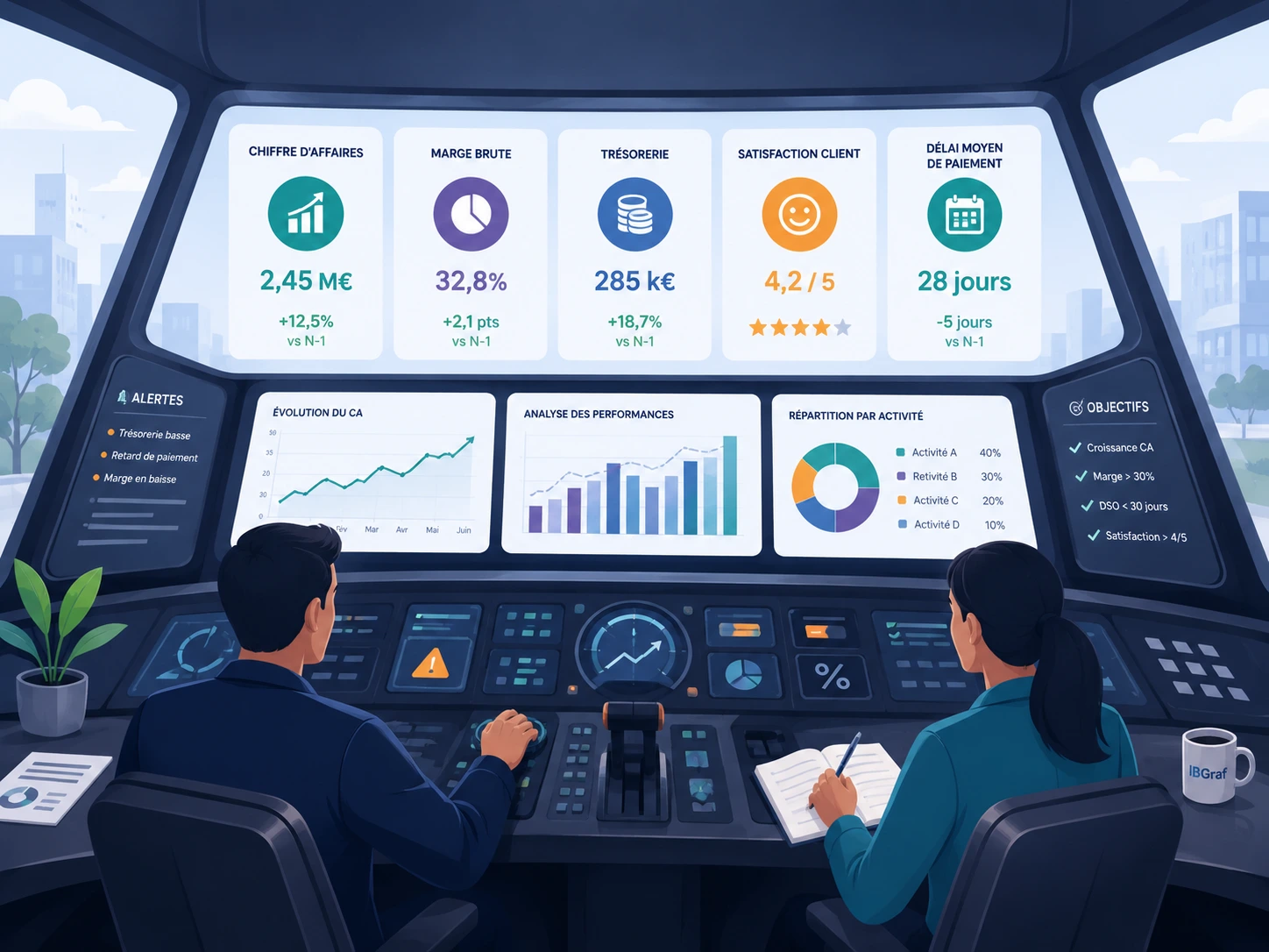 tableau de bord pour suivre les KPI